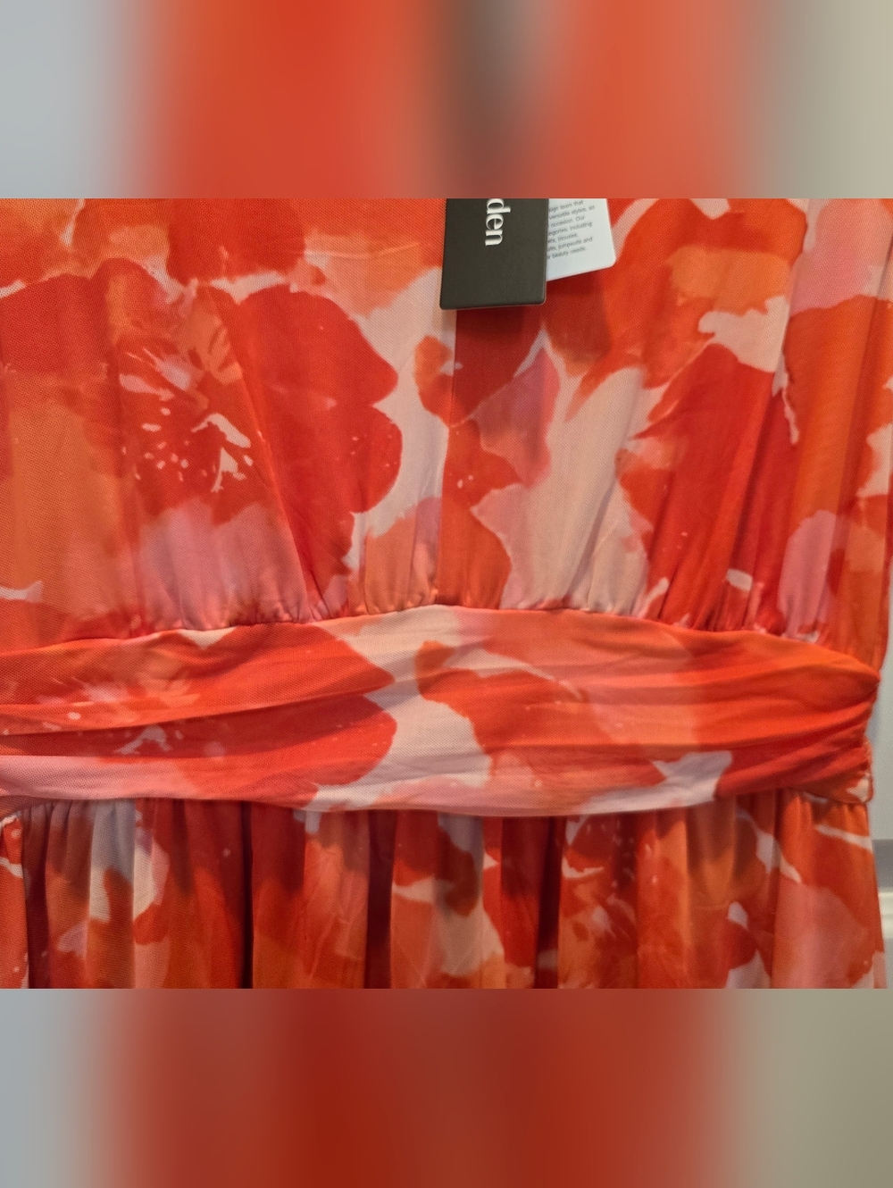PRETTYGARDEN Womens Orange Floral Maxi Dress - Picture 5 of 6